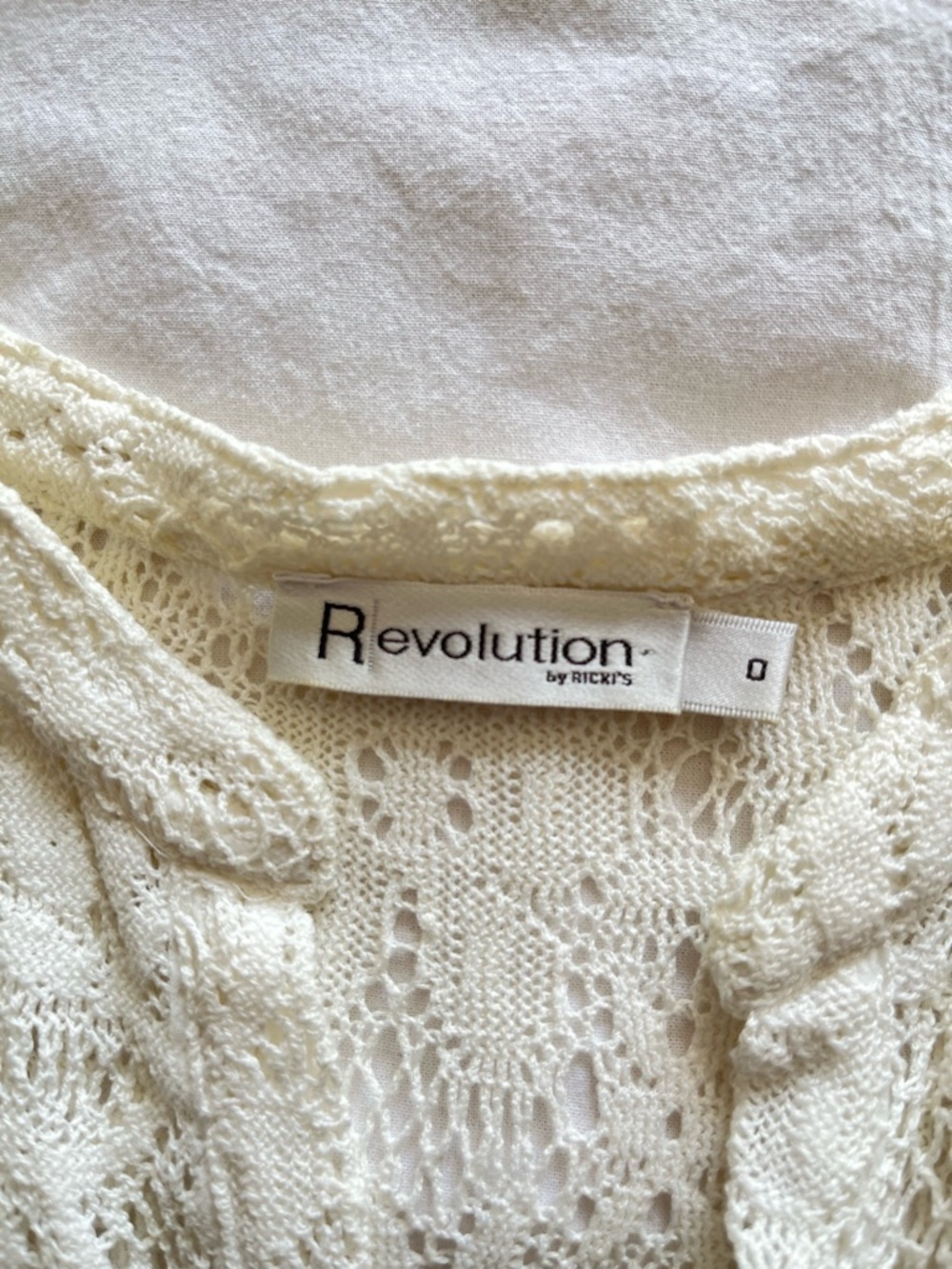 Ricki’s White Lace Boho Blouse Peasant Gauze Top Size 0 Cottagecore Romantic - Picture 11 of 16